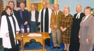 The signing ceremony in Leatherhead Methodist Church